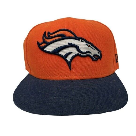 Denver Broncos New Era Fitted Hat Size 7 5/8 Orange NFL - Picture 1 of 5